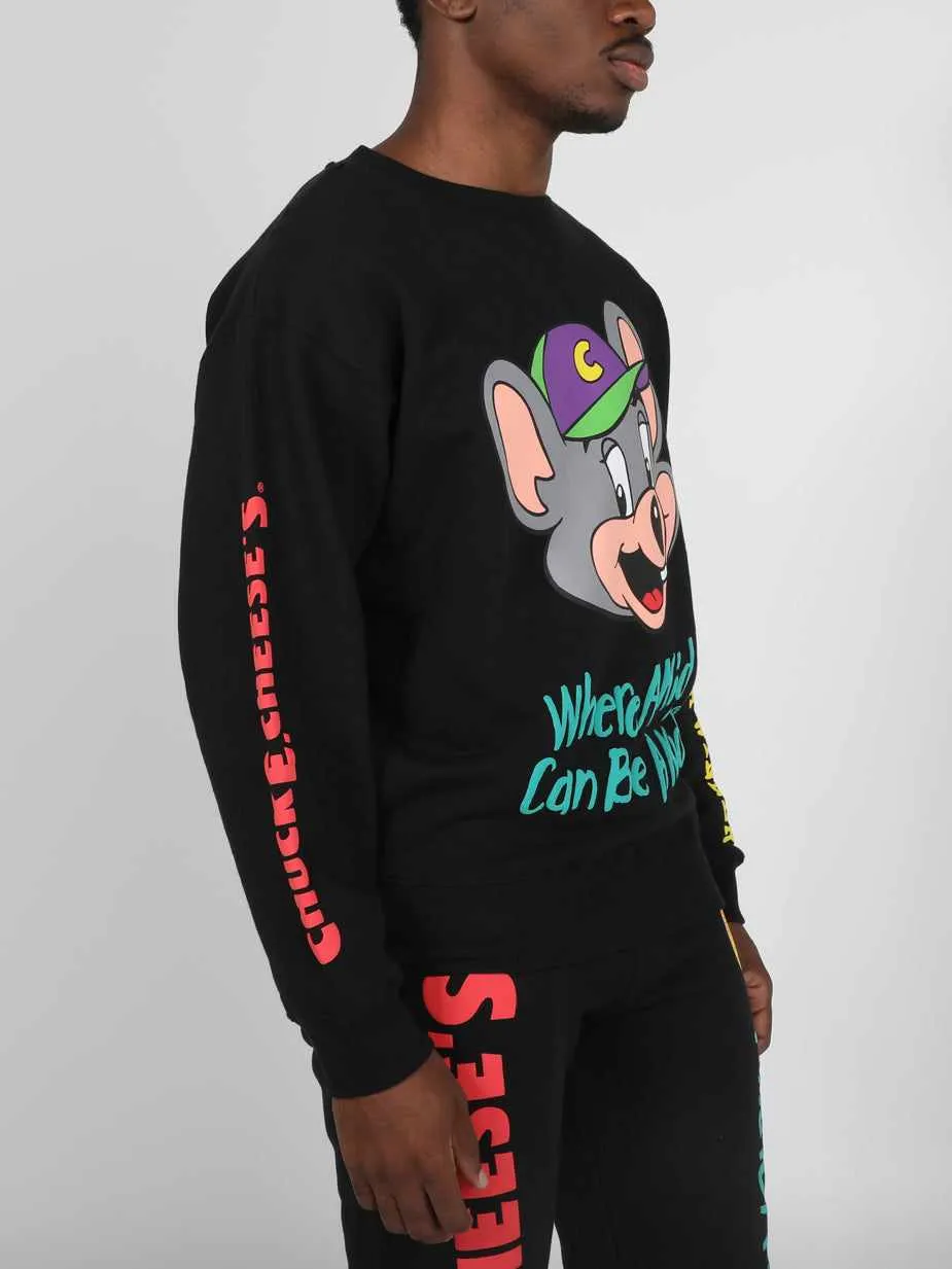 Be A Kid Puff Print Crew Neck Sweatshirt