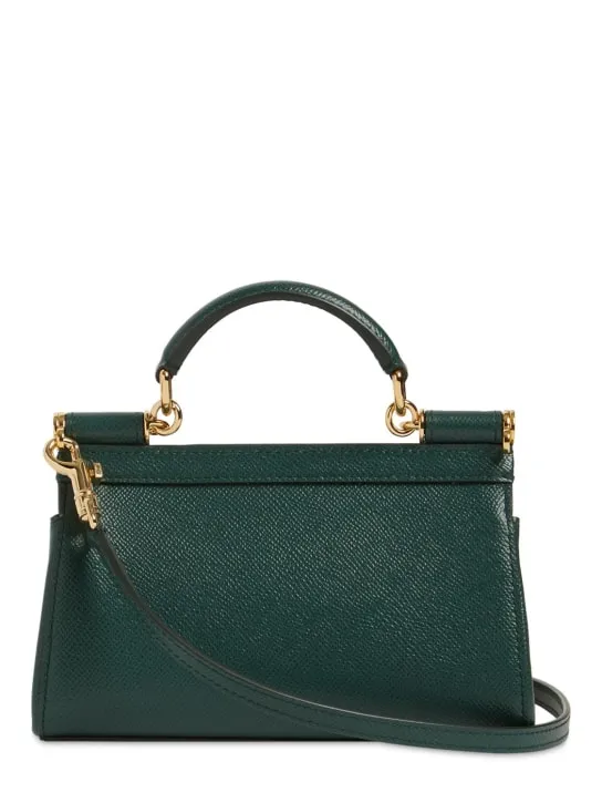 Dolce&amp;Gabbana   Mini Sicily Dauphine leather top handle 