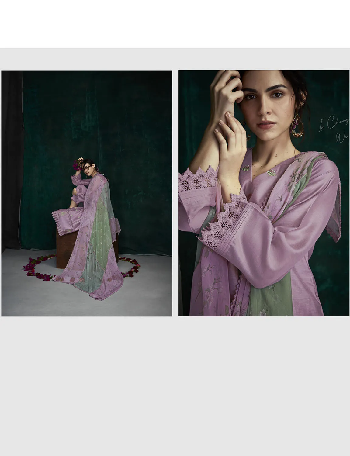 Kimora Party Wear Cotton Satin Unstitched Women Suit Purple