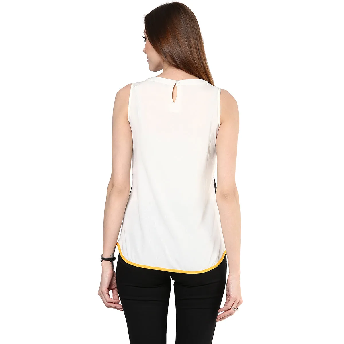White Lace Boat Neck Top